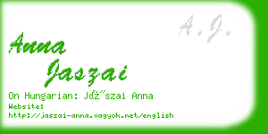 anna jaszai business card